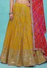 Load image into Gallery viewer, Yellow Georgette Circular Lehenga Choli