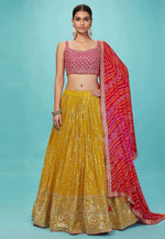 Load image into Gallery viewer, Yellow Georgette Circular Lehenga Choli