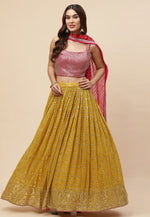 Load image into Gallery viewer, Yellow Georgette Lehenga Choli