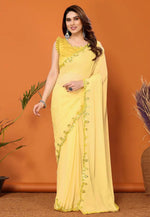 Load image into Gallery viewer, Yellow Georgette Saree With Blouse