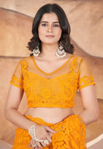 Load image into Gallery viewer, Yellow Net Saree With Blouse