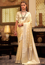 Load image into Gallery viewer, Yellow Satin Silk Saree With Blouse