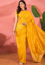 Load image into Gallery viewer, Yellow Shimmer Saree With Blouse