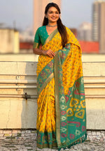 Load image into Gallery viewer, Yellow Silk Patola Saree