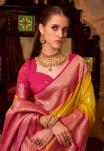 Load image into Gallery viewer, Yellow Silk Saree With Blouse