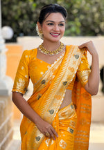 Load image into Gallery viewer, Yellow Silk Saree With Blouse