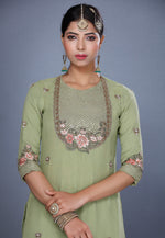 Load image into Gallery viewer, Light Green Georgette Sharara Suit
