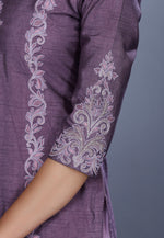 Load image into Gallery viewer, Light Purple Raw Silk Pakistani Suit
