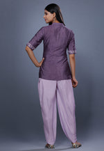 Load image into Gallery viewer, Light Purple Raw Silk Peplum Suit

