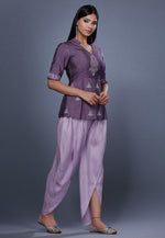 Load image into Gallery viewer, Light Purple Raw Silk Peplum Suit
