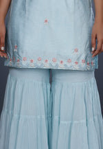 Load image into Gallery viewer, Sky Blue Raw Silk Pakistani Salwar Kameez
