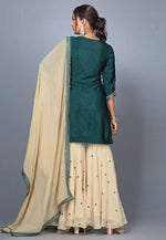 Load image into Gallery viewer, Green Raw Silk Pakistani Suit
