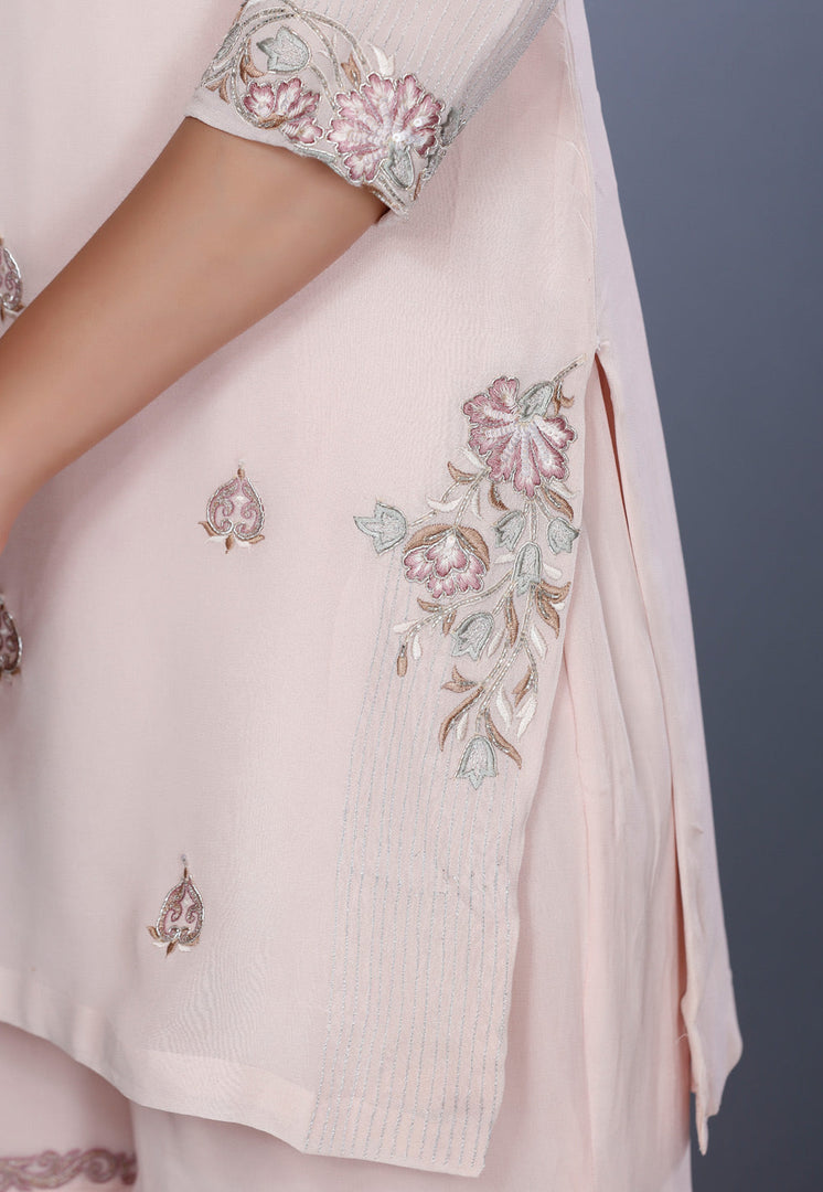Cream Georgette Sharara Suit