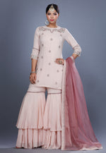 Load image into Gallery viewer, Cream Georgette Sharara Suit
