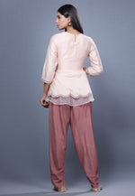 Load image into Gallery viewer, Light Pink Chanderi Peplum Suit For Ladies
