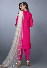 Load image into Gallery viewer, Magenta Art Silk Handwork Punjabi Suit
