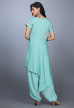 Load image into Gallery viewer, Sky Blue Art Silk Handwork Asymmetrical Suits
