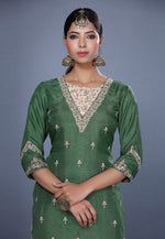Load image into Gallery viewer, Green Silk Pakistani Suit
