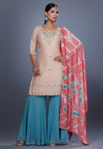 Load image into Gallery viewer, Peach Muslin Pakistani Salwar Kameez

