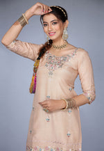 Load image into Gallery viewer, Peach Muslin Punjabi Salwar Kameez
