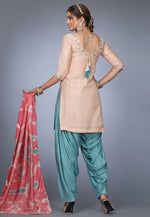 Load image into Gallery viewer, Peach Muslin Punjabi Salwar Kameez
