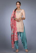Load image into Gallery viewer, Peach Muslin Punjabi Salwar Kameez
