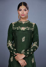 Load image into Gallery viewer, Green Silk Pakistani Sharara Suit
