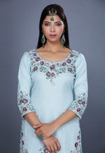 Load image into Gallery viewer, Sky Blue Silk Pakistani Suit
