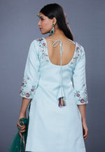 Load image into Gallery viewer, Sky Blue Silk Pakistani Suit
