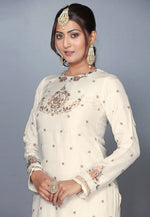 Load image into Gallery viewer, Cream Silk Pakistani Salwar Kameez
