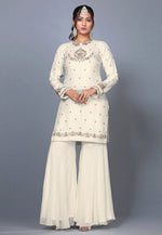 Load image into Gallery viewer, Cream Silk Pakistani Salwar Kameez
