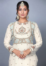 Load image into Gallery viewer, Cream Silk Sharara Suit
