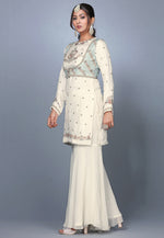 Load image into Gallery viewer, Cream Silk Sharara Suit

