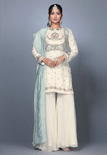 Load image into Gallery viewer, Cream Silk Sharara Suit
