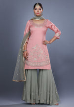 Load image into Gallery viewer, Pink Silk Pakistani Sharara Suit
