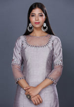 Load image into Gallery viewer, Grey Raw Silk Sharara Suit

