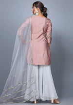 Load image into Gallery viewer, Peach Raw Silk Pakistani Sharara Suit
