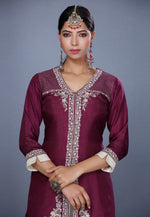Load image into Gallery viewer, Purple Silk Pakistani Suit

