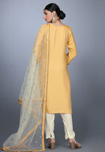 Load image into Gallery viewer, Golden Art Silk Handwork Punjabi Suit
