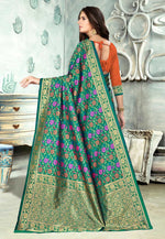 Load image into Gallery viewer, Green Banarasi Silk Festival Wear Saree