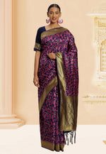 Load image into Gallery viewer, Navy Blue Banarasi Silk Festival Wear Saree