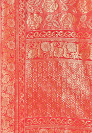 Red Banarasi Silk Saree With Blouse