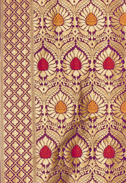 Violet Banarasi Silk Saree With Blouse
