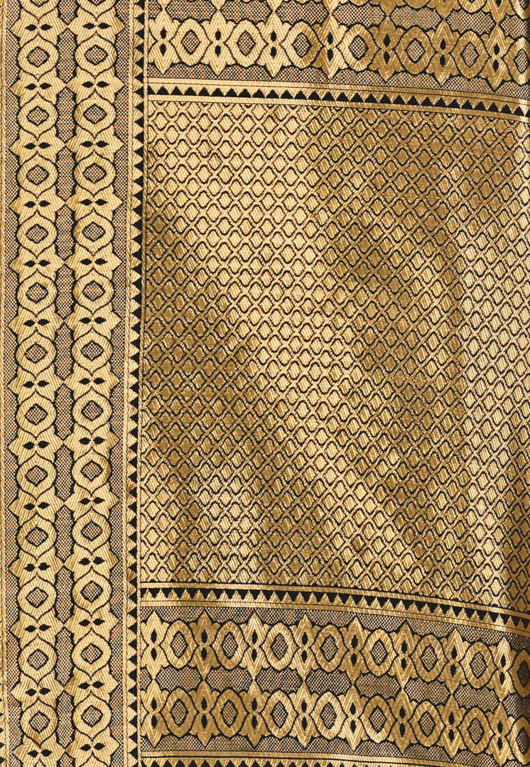 Black Banarasi Silk Saree With Blouse