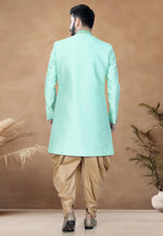 Load image into Gallery viewer, Aqua Silk Indo Western Suit
