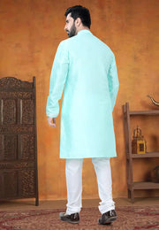 Aqua Silk Kurta Pajama