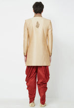 Load image into Gallery viewer, Beige Art Silk Dhoti Sherwani
