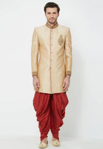 Load image into Gallery viewer, Beige Art Silk Dhoti Sherwani
