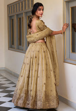 Load image into Gallery viewer, Beige Art Silk Lehenga Choli
