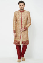 Load image into Gallery viewer, Beige Art Silk Sherwani
